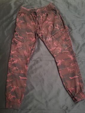 Ring Of Fire Camo Cargo Joggers Maroon Men Size Large